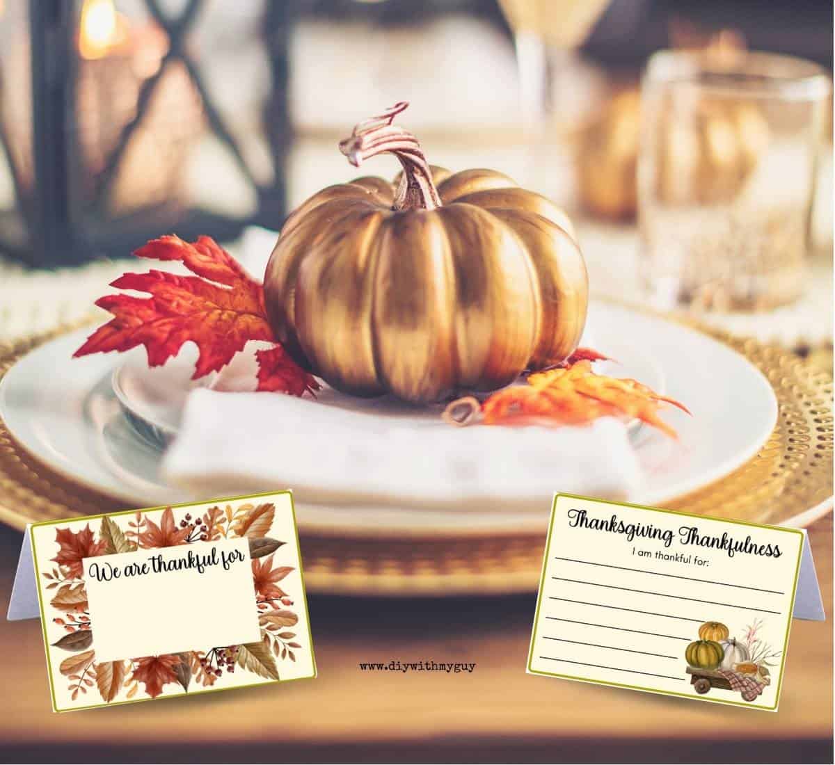 thanksgiving place cards free printable - diy with my guy